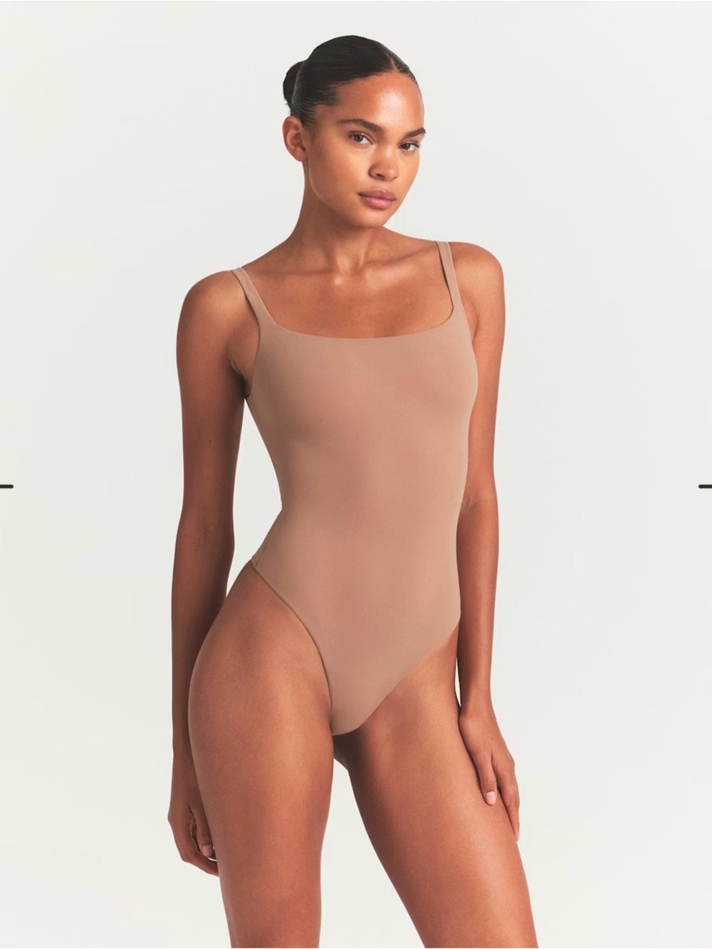 Skims fits everybody square neck body suit in sienna